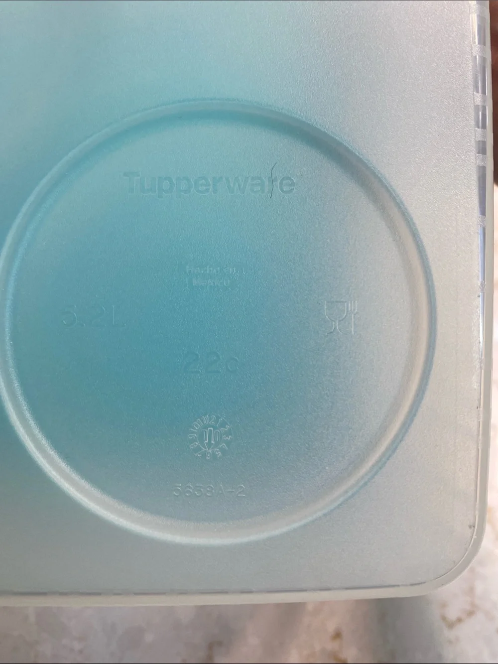 Tupperware Clear Container with Bright Teal Lid